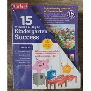 Highlights 15 Minutes a Day to Kindergarten Success 10 Workbook Set New Sealed